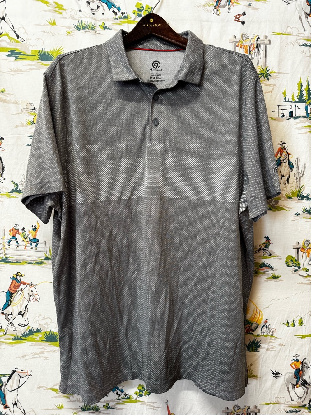 ChampionMen's Grey Short-Sleeve Polo Shirt size XXL